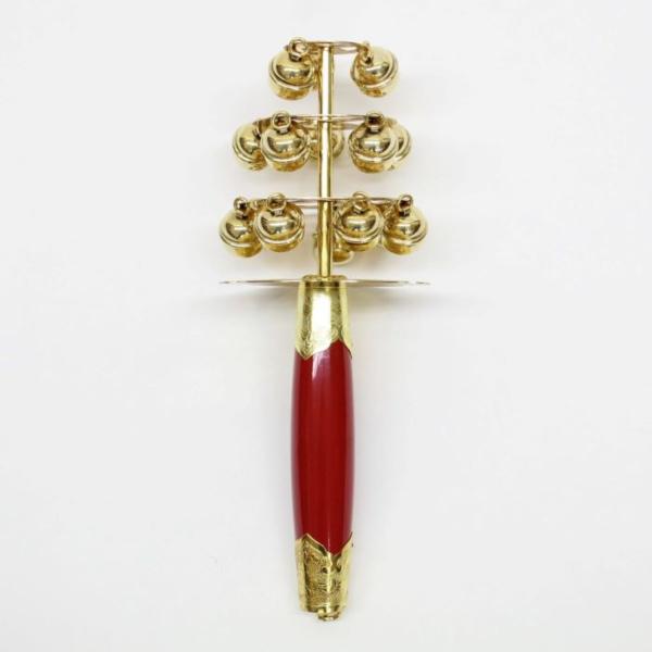 神楽鈴(大) 磨き品 本体の長さ約30cm 鈴の大きさ1寸  　神楽鈴・神楽・かぐらすず・巫女舞・み...