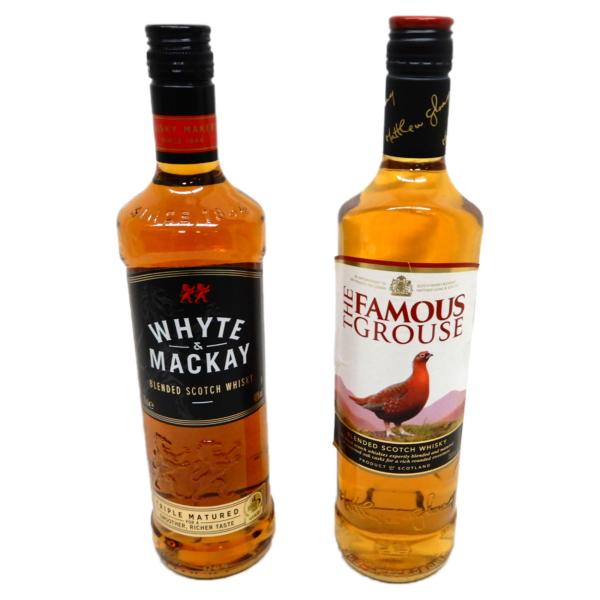 秋に飲みたいウイスキー2本　ホワイトマッカイ40度700ml、フェイマスグラウス40度700ml　甘...