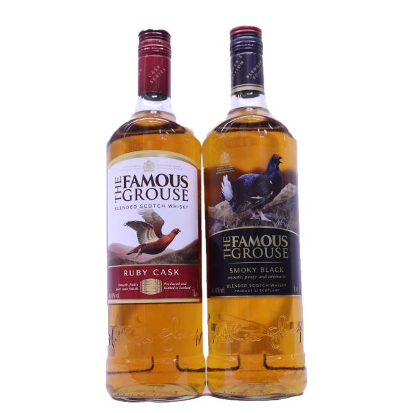 フェイマスグラウス2種リッターサイズ　スモーキーブラック40度1000ml、ルビーカスク40度100...