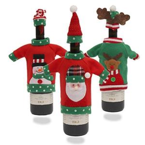 サントレード 3パック ワインボトルカバー セーター かわいい クリスマス 雪だるま サンタクロース...
