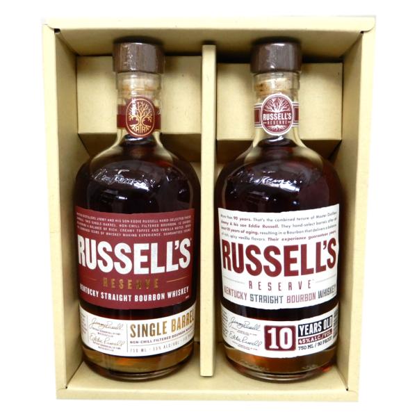 ラッセルズリザーブ2種　シングルバレル55度750ml、10年45度750ml　伝説のマスターディス...