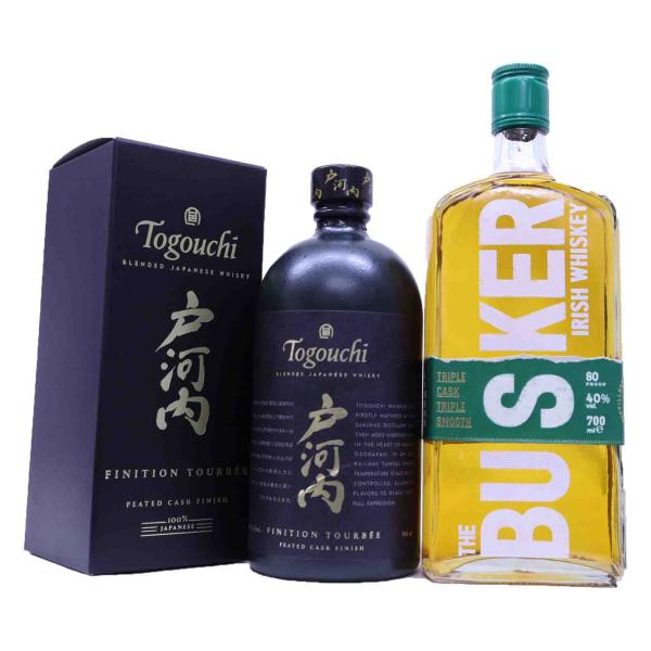 秋に飲んでほしいウイスキー2本　 戸河内ピーティッドカスク40度700ｍｌ、バスカーアイリッシュウイ...