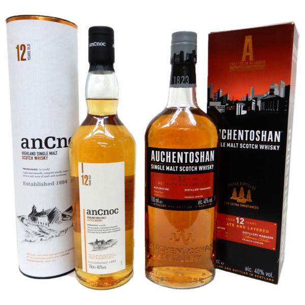 お手頃価格の12年　2本セット　アンノック12年 40度700ml、オーヘントッシャン12年 40度...