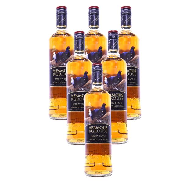 【6本】リッチでスモーキーな味わいのブレンデッドウイスキーです　フェイマスグラウス　スモーキーブラッ...