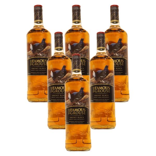 【6本】リッチでスモーキーな味わいのブレンデッドウイスキーです　フェイマスグラウス　スモーキーブラッ...