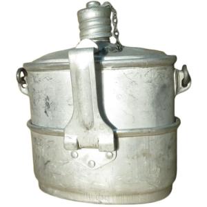 PetriStor ソビエト連邦製 実物 ソ連軍 ロシア軍 空挺作戦部隊 VDV 兵士食事用 飯盒 2in1セット 1984年 金属製水筒