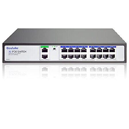 Goalake 18 Port Network Unmanaged PoE+ Switch, 16 ...