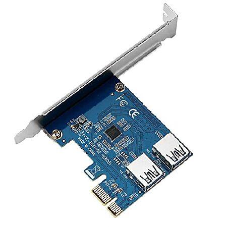 JMT PCIe 1〜2 PCI Express1Xライザーカード2in 1PCI-E拡張カード2ポ...