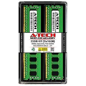 A-Tech 32GB (2x16GB) RAM for GIGABYTE R180-F2A MD90-FS0 | DDR4 2666MHz PC4-21300 ECC Registered RDIMM 2Rx8 1.2V - Server Memory Upgrade Kit_並行輸入品