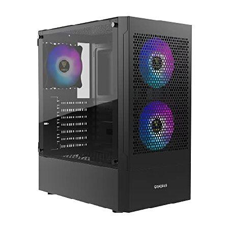 ZEUS GAMDIAS RGB ゲーミング ATX ミッドタワー コンピューターPCケース サイド...