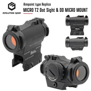 【 Evolution Gear製 】 Aimpoint Micro T-2 ドットサイト IRモード 搭載 ＆ Daniel Defense マイクロマウント レプリカ セット ダットサイト T2 エボギア｜naniwabase