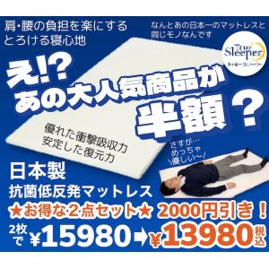 ★お得な2点セット★　【日本製】抗菌低反発マットレス　シングル