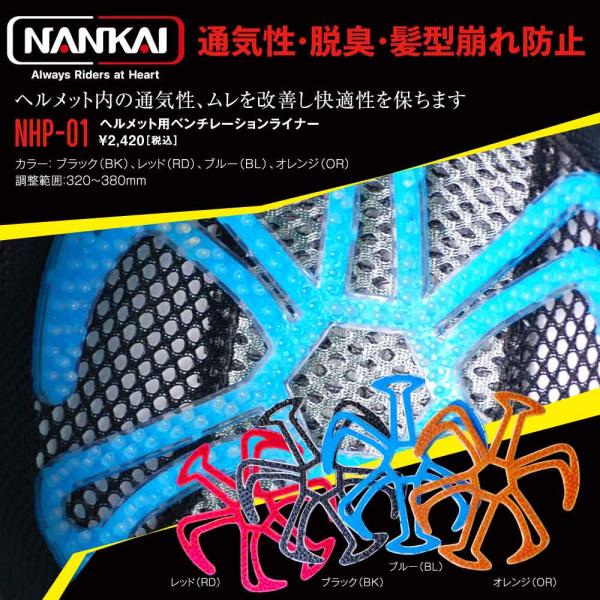 南海部品 ベンチレーションライナー ヘルメット用 制汗 清潔 NHP-01