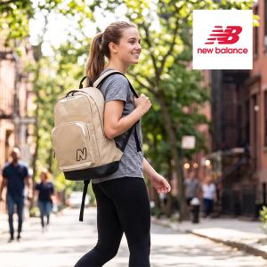 ニューバランス ビジネス 通勤 24L PUレザー バックパック リュック デイバック メンズ レディース ベージュ New Balance　お手入れ簡単 男女兼用