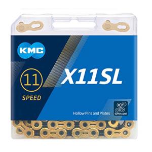 ケイエムシー(KMC) X11SL 11SPEED 用チェーン TI-GOLD/BLACK 118L KMC-X11SL-TI/BK 中｜nanohanaclub