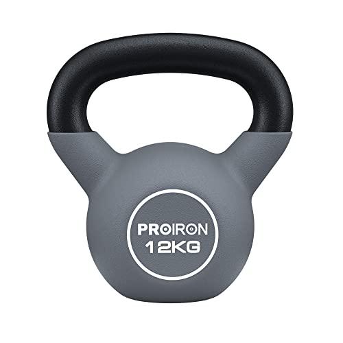 PROIRON ケトルベル ネオプレン 鉄製 12kg 一体型鋳鉄