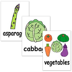 フラッシュカード【野菜】■ハガキサイズ■ 英語カード.com Flashcards, English word cards (Vegetables)｜nanohanaclub