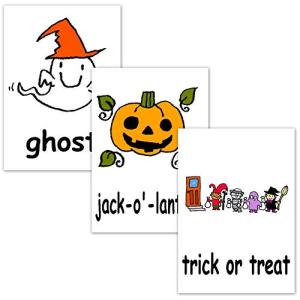 フラッシュカード【ハロウィーン】■名刺サイズ■ 英語カード.com Flashcards, English word cards (Halloween｜nanohanaclub