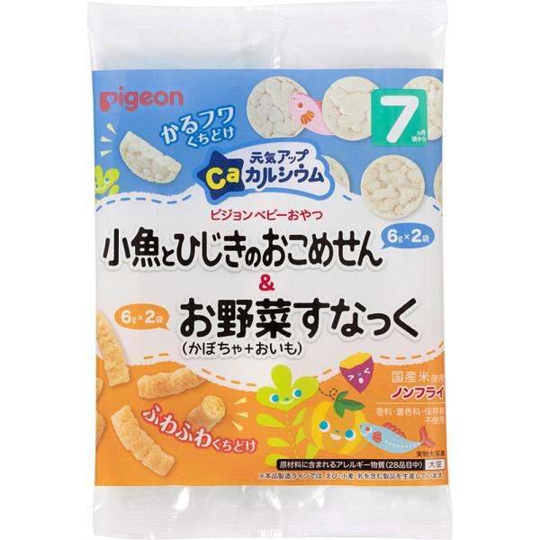◇ピジョン　元気アップＣａ 小魚とひじきのおこめせん＆お野菜すなっく かぼちゃ＋おいも 24g（6g...