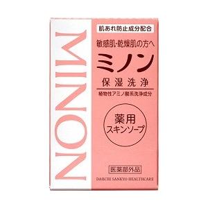 ミノン薬用スキンソープ　80Ｇ　／敏感肌 乾燥肌 保湿洗浄 にきび かみそりまけ 肌荒れ