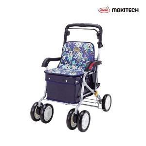 【未使用】チェック柄 シルバーカー 折りたたみ式 マキテック シルバーカー ミドルタイプ ウェルキャリー 高さ調節