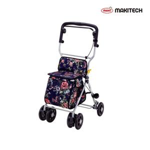 マキテック シルバーカー ミドルタイプ 紺チェック らくらくスリムW YX