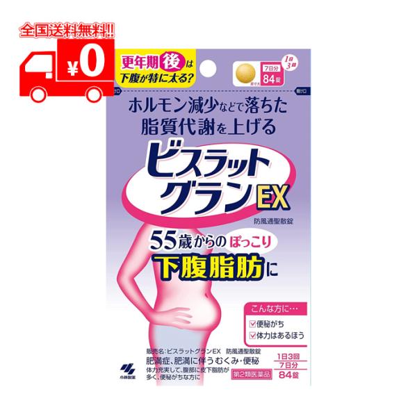 【第2類医薬品】ビスラットグランEX 防風通聖散錠 84錠 ホルモン減少 脂質代謝 下腹脂肪【小林製...