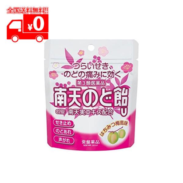 【第3類医薬品】 南天のど飴U　はちみつ梅風味(22錠) パウチ 【常盤薬品工業】