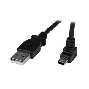USBケーブル/A - Mini-B/1m/USB 2.0/上L型/オス・オス/BK 目安在庫=○