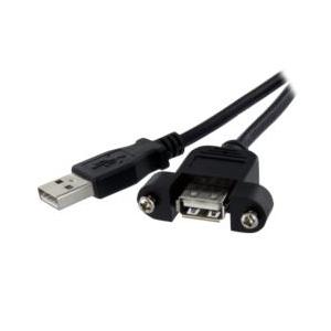 USB 2.0ケーブル/61cm/480Mbps/メス-オス/パネルマウント対応 目安在庫=△