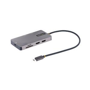 USBマルチハブ/USB-C/2画面/HDMI/100W/2xUSB/GbE/SD/長尺cbl 目安在庫=△