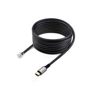 USB-C - RJ9変換アダプターケーブル/1.8m/電話受話機接続用 目安在庫=△