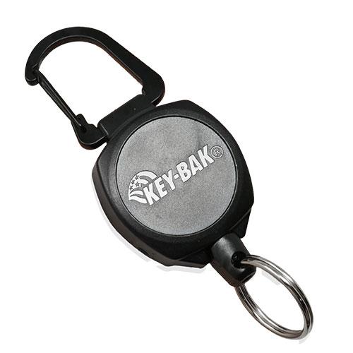 KEY-BAK カラビナ付きキーリール サイドキック ブラック 取り寄せ商品