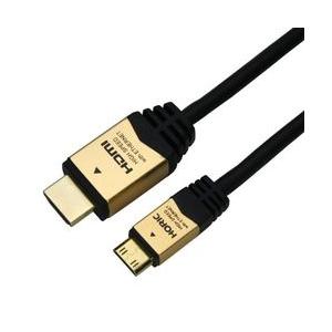 ホーリック HDMI(タイプA)-HDMI(タイプC)コネクタ付HDMIケーブル 2.0M ゴールド...