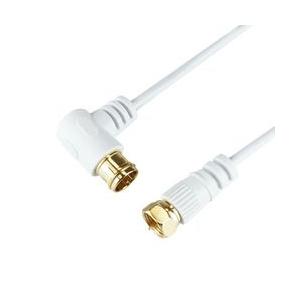 ホーリック 極細アンテナケーブル 2m ホワイト L字差込式/ネジ式コネクタ メーカー在庫品