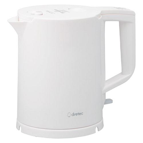 DRETEC 電気ケトル ピタポット 0.8L 15×22.5×20cm こぼれにくい転倒時湯漏れ防...