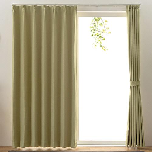 ドレープカーテン ステイシー 幅2000×長さ2400mm グリーン 1枚 取り寄せ商品