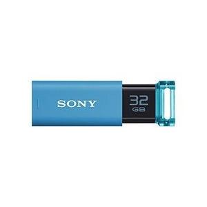 ソニー USB3.0ノックスライド式USBメモリーポケットビット32GBブルー 取り寄せ商品