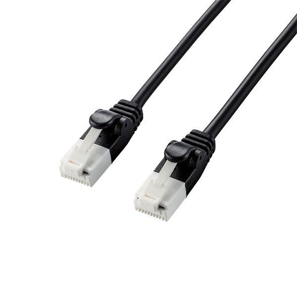 やわらかLANケーブル/CAT6A/爪折れ防止/3.0m/ブラック メーカー在庫品