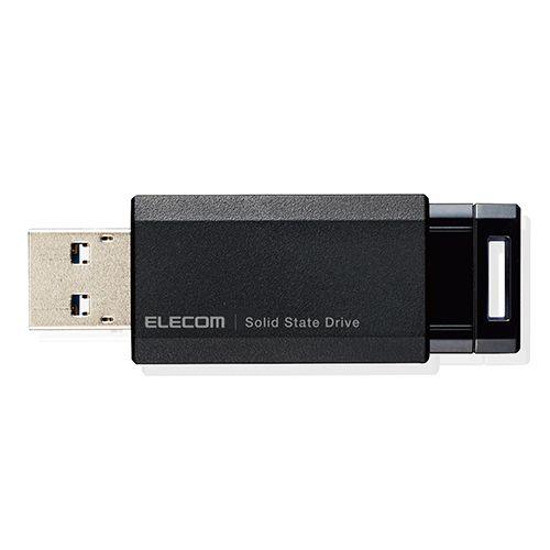 SSD 外付け ポータブル 1TB 小型 ノック式 USB3.2(Gen1)対応 ブラック PS4/...