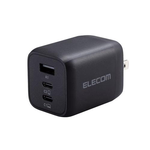 ノートパソコン 充電器 PD 65W PPS対応 タイプC ×2 USB A ×1 ブラック メーカ...
