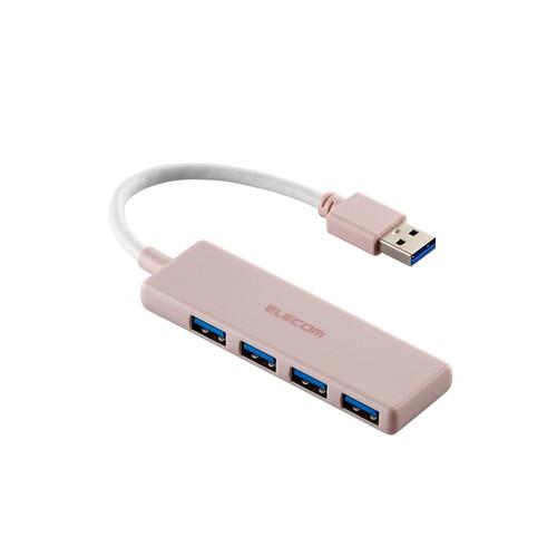 USB ハブ USB3.2 Gen1 ( USB-A ×4 ) バスパワー コンパクト 薄型 ピンク...