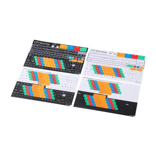 キーボード タイピング練習 シール 4種類入リ 13×13mm ローマ字 一覧表付 メーカー在庫品