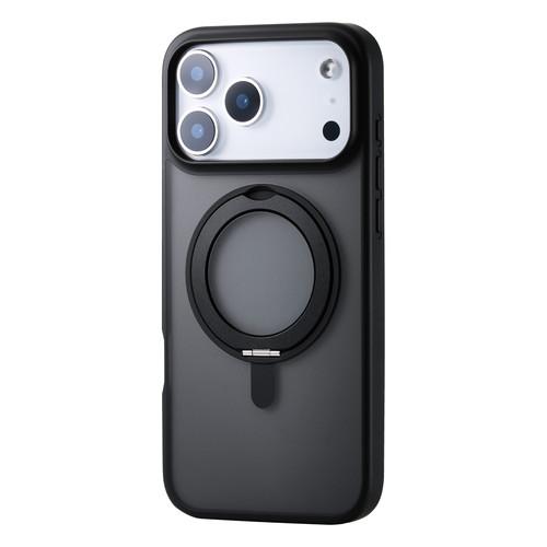 iPhone 17 Pro Max ケース ハイブリッド MAGKEEP 360度回転スタンド付 黒...