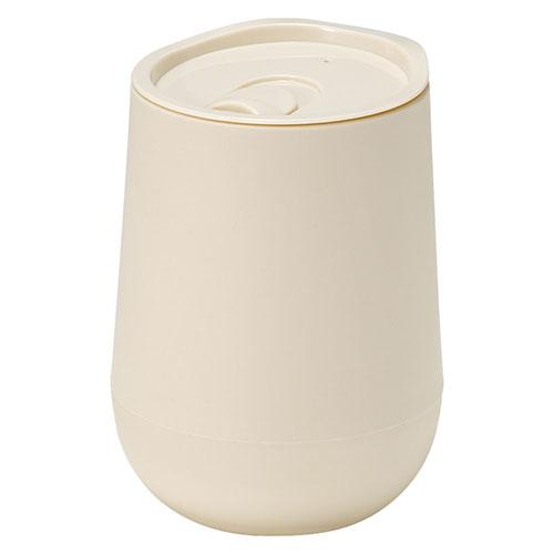 蓋付きラウンドタンブラー320ml ベージュ 【約φ90×124mm】   取り寄せ商品