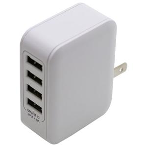 BAUT 4台同時充電4.8ASmartIC対応AC充電器WH 取り寄せ商品