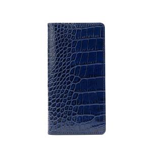 クロコダイルイタリアンレザーケース for iPhone SE 3/SE 2/ 8/ 7 ネイビー 仕入先在庫品