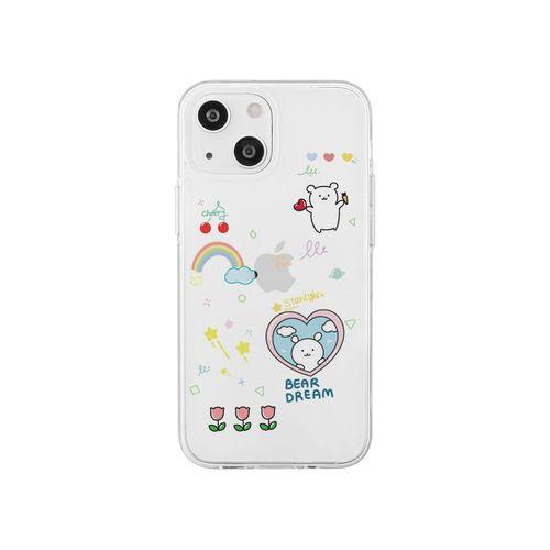 エイカン ソフトクリアケース for iPhone 15 Bear Dream 仕入先在庫品