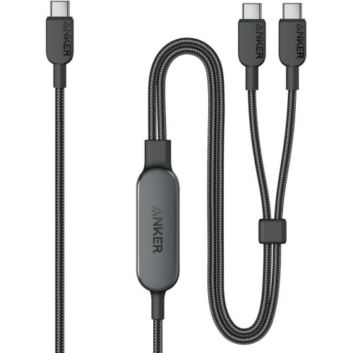 ANKER USB-C&amp;USB-Cケーブル(2-in-1 140W) 1.2m ブラック 1本 取り...