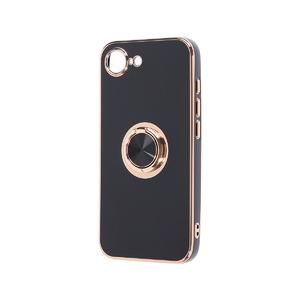 iPhone 16e/ソフトケース精密設計フレームメッキリング付/黒金 取り寄せ商品